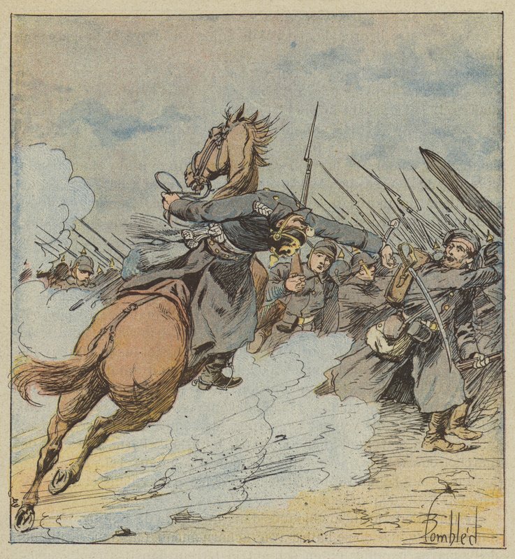 Överste de Kontskis död av after Louis Charles Bombled