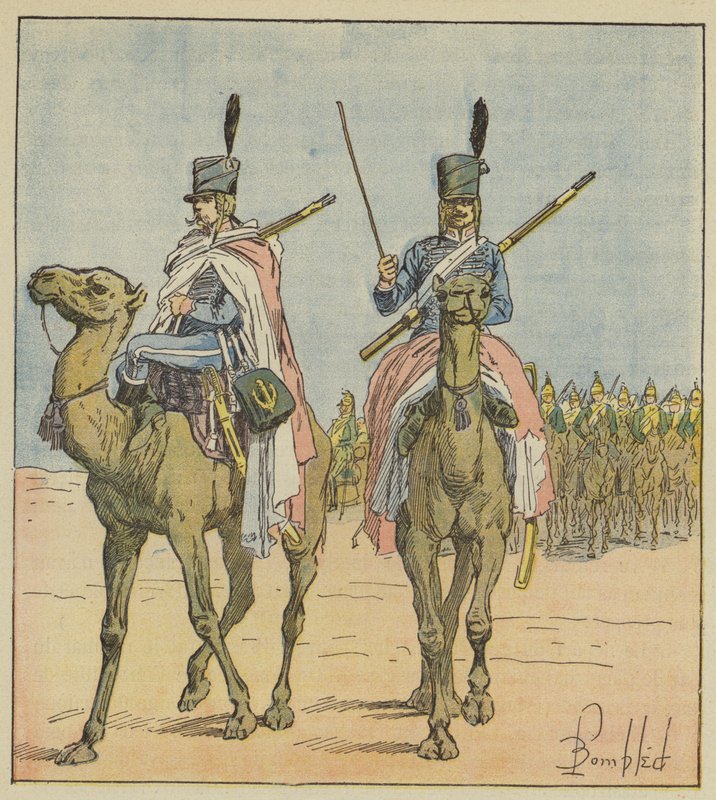 Napoleon skapade kamelregementen av after Louis Charles Bombled
