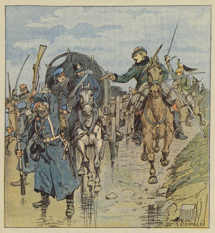 Fångande av en tysk konvoj av after Louis Charles Bombled