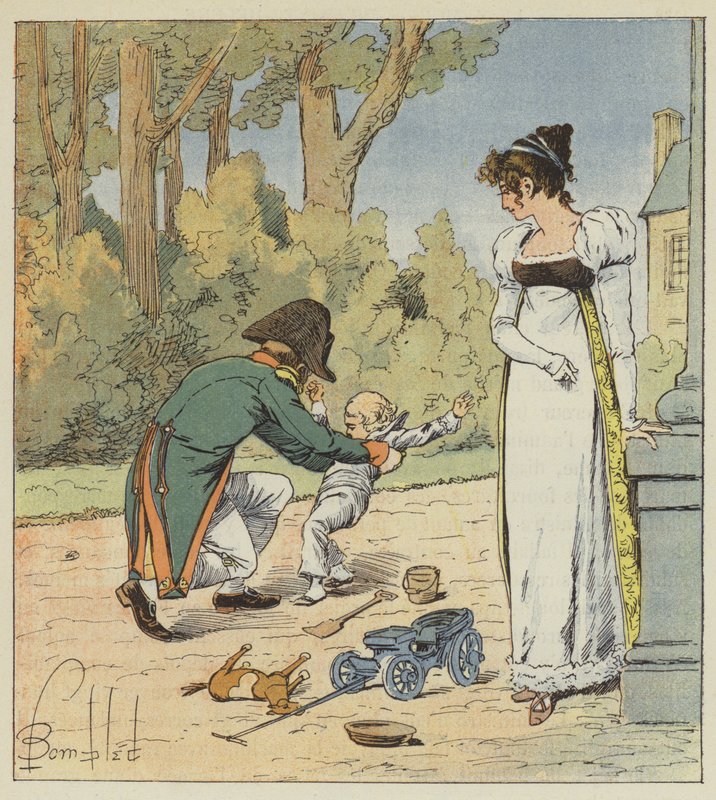 Om han mötte honom i trädgården kastade han honom på marken av after Louis Charles Bombled