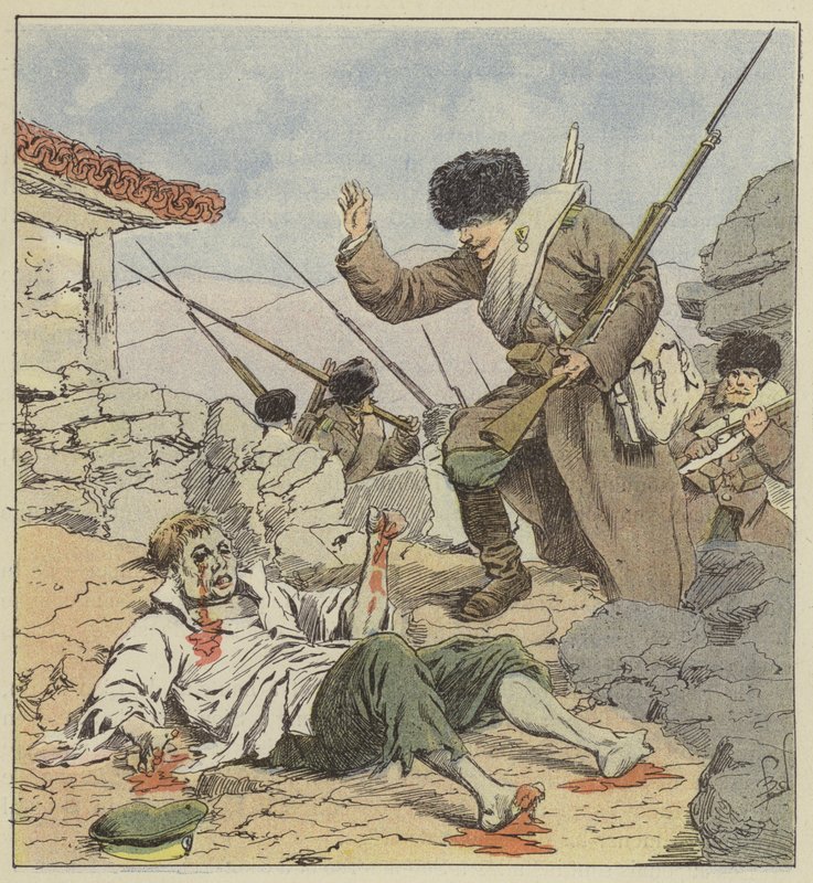 Stympad rysk soldat efter slagsmålet av after Louis Charles Bombled