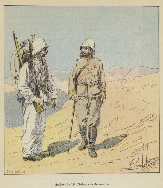 Soldater från 13:e marininfanteriet av after Louis Charles Bombled