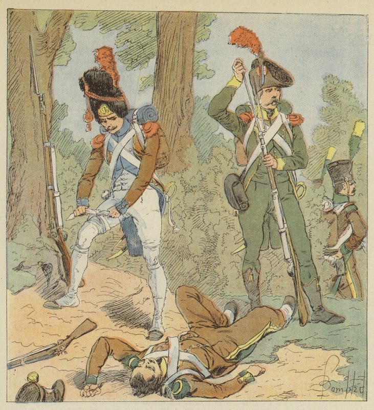 Italienska trupper, Piemontes legion, stridsinfanteri, 1806, italiensk legion, 1800 av after Louis Charles Bombled