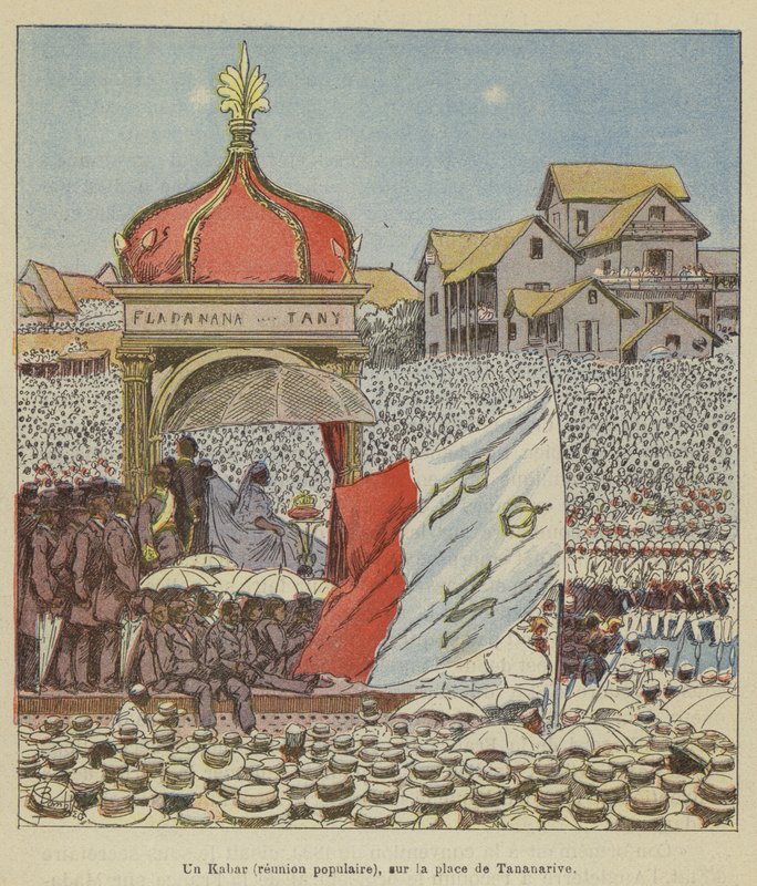 En Kabar (folkligt möte), på platsen för Antananarivo av after Louis Charles Bombled