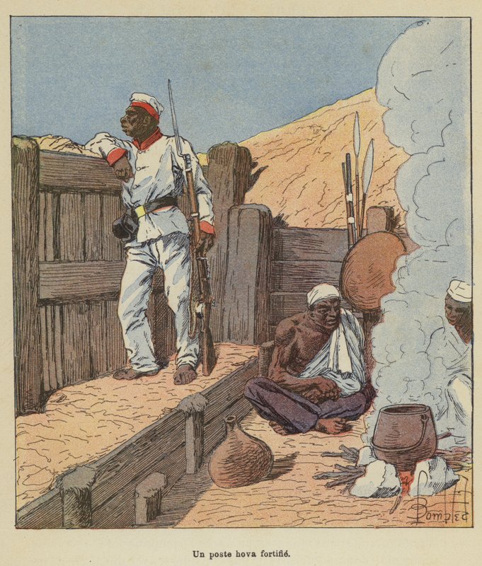 En befäst hovapost av after Louis Charles Bombled