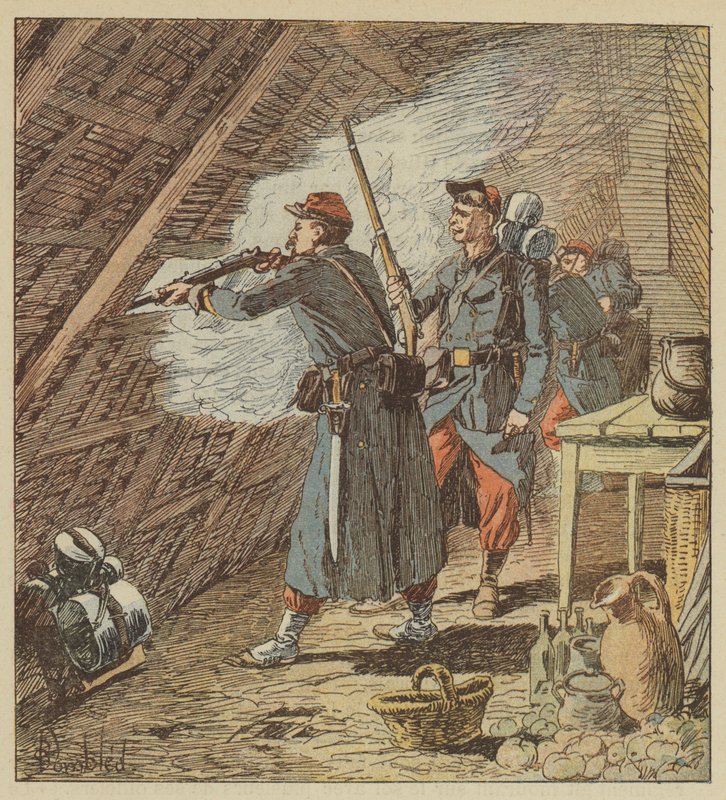En främlingslegionssergeant sätter åttio män ur spel av after Louis Charles Bombled