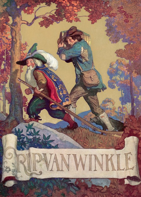 Omslagsillustration för Rip Van Winkle av after Newell Convers Wyeth