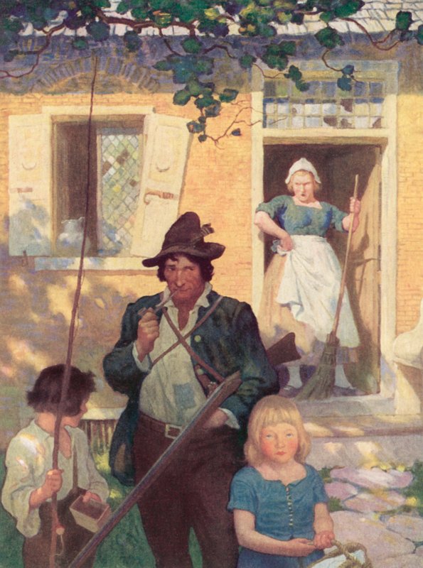 Illustration för Rip Van Winkle av after Newell Convers Wyeth