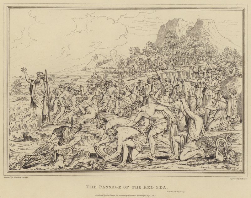 Röda havets passage, Exodus av after Nicolas Poussin