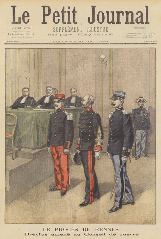 Alfred Dreyfus ställdes inför sin andra krigsrätt i Rennes av after Oswaldo Tofani