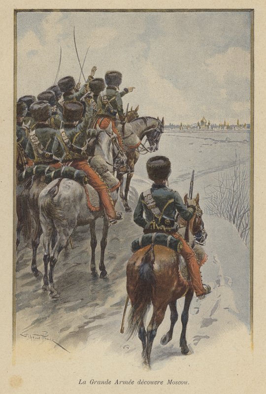 Napoleons Grande Armee anländer före Moskva, 1812 av after Paris