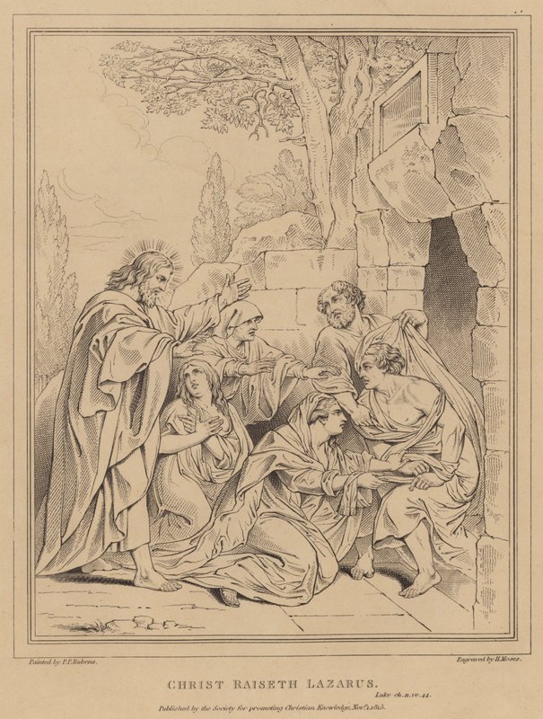 Kristus uppväcker Lasarus, Lukas av after Peter Paul Rubens