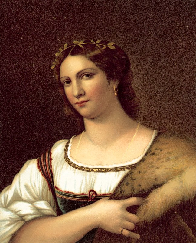 La Fornarina (chromolitho) av after Raphael