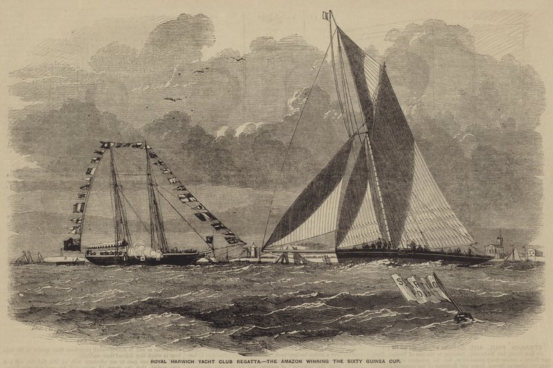 Royal Harwich Yacht Club Regatta, Amazonen vinner Sixty Guinea Cup av after Thomas Harrington Wilson