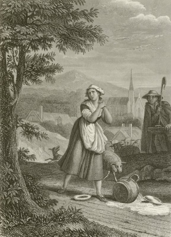 The Milkmaid Och Mjölkkannan av after Tony Johannot
