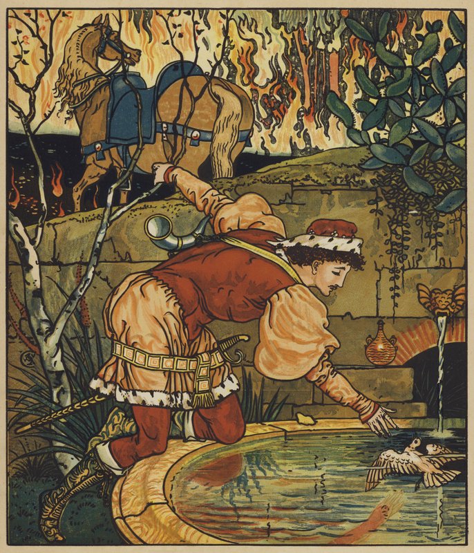 Prins Cheri i den lysande skogen av after Walter Crane