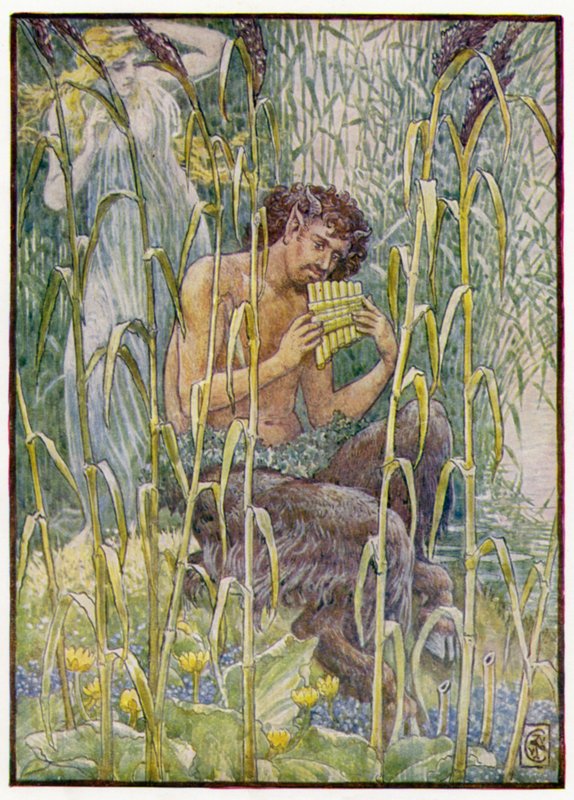 Söt, genomträngande söt var musiken från Pans pipe av after Walter Crane