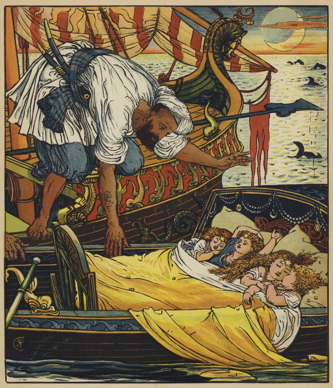 Corsair räddar barnen av after Walter Crane
