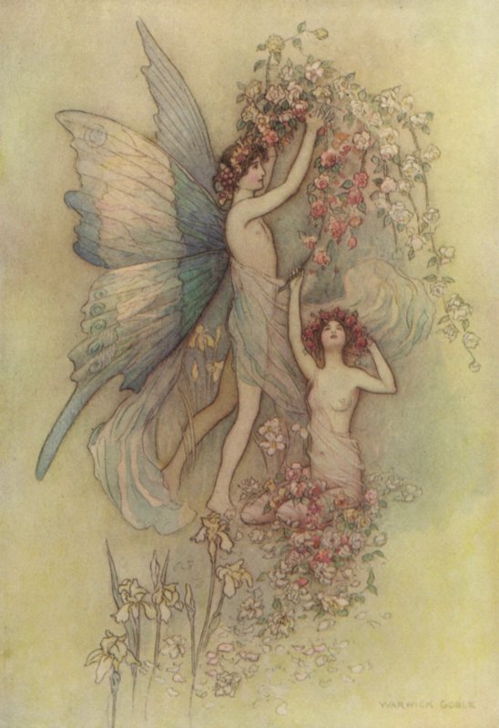 Geoffrey Chaucer, hertiginnans bok av after Warwick Goble
