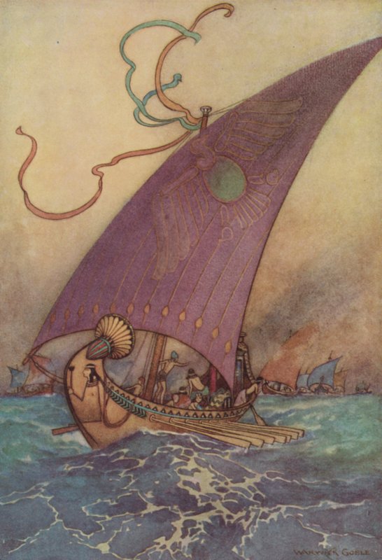 Geoffrey Chaucer, legenden om goda kvinnor av after Warwick Goble