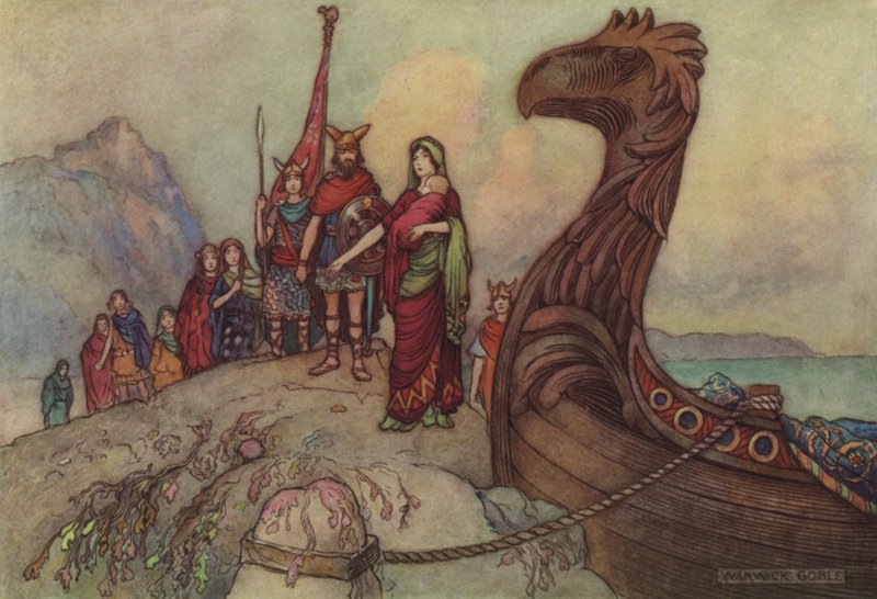 Geoffrey Chaucer, Sagan om lagarnas man av after Warwick Goble