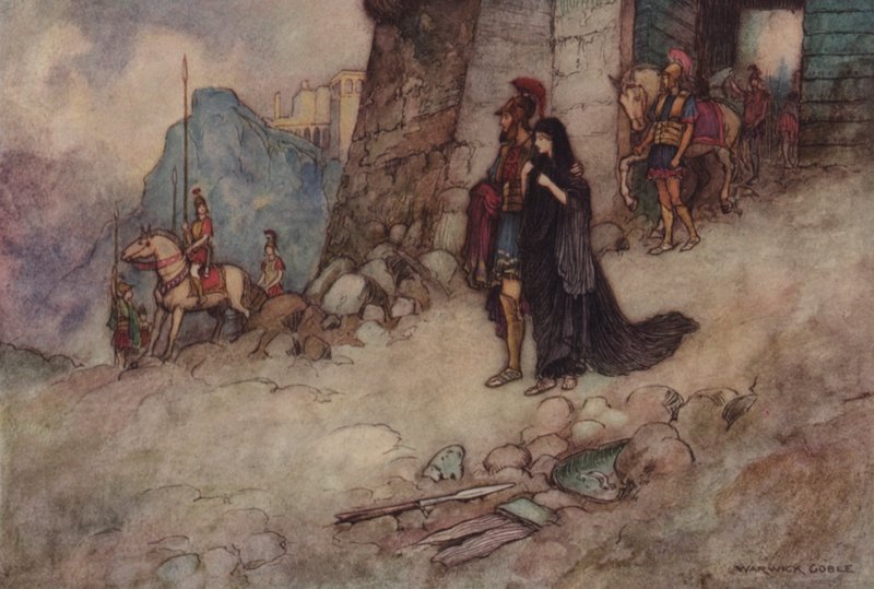 Geoffrey Chaucer, Troilus och Criseyde av after Warwick Goble