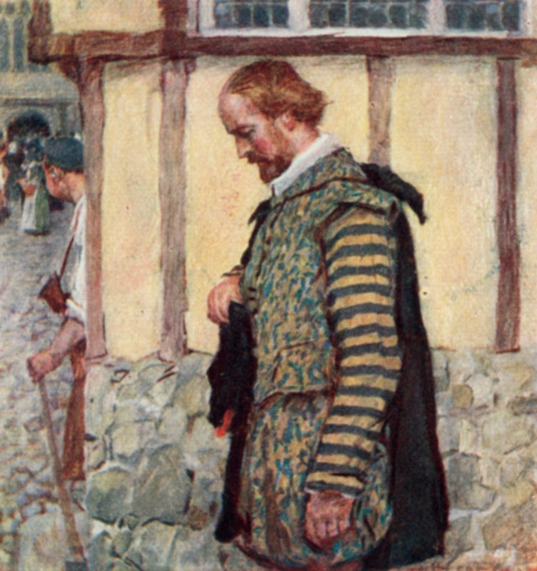Shakespeare tar av sig hatten när han hör ljudet av en passerande klocka av after William Hatherell