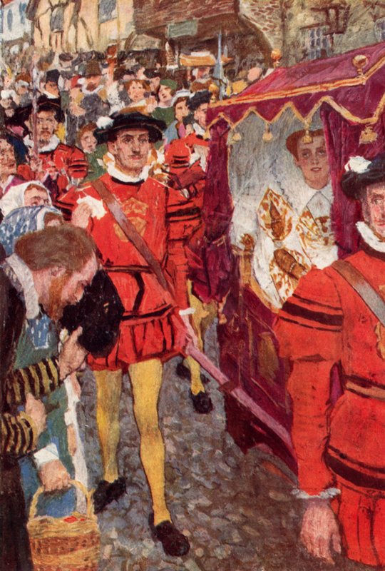 Shakespeare ser drottningen gå förbi av after William Hatherell