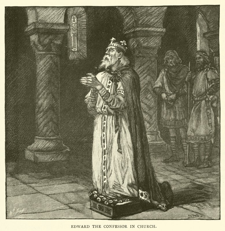 Edward Bekännaren i kyrkan av after William Henry Margetson