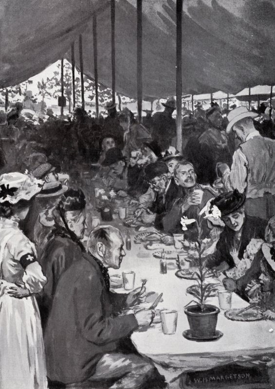 Kings Dinner på Fulham av after William Henry Margetson