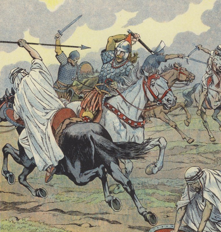 Charles Martel i slaget vid Poitiers, 732 av Onfray de Breville Job