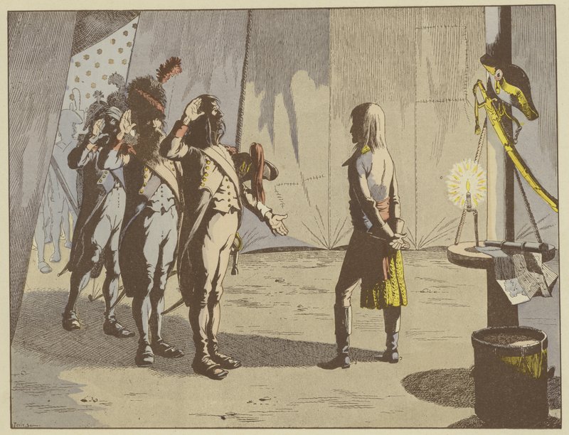 Efter slaget vid Lodi, erbjöd de gamla soldaterna att deras unga befälhavare har rang av korpral, ursprunget till smeknamnet Den lille korpralen, som blev kvar hos Napoleon av pseudonym for Onfray de Breville Jacques Job