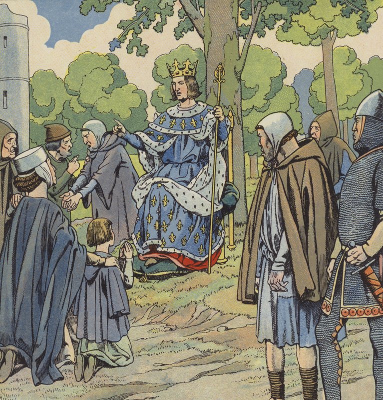 Kung Ludvig IX av Frankrike som utdelar rättvisa av pseudonym for Onfray de Breville Jacques Job