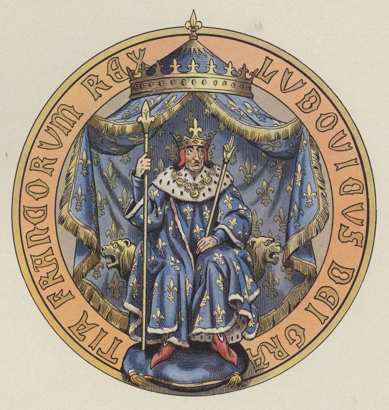 Ludvig XI, kung av Frankrike (färg litho) av pseudonym for Onfray de Breville Jacques Job