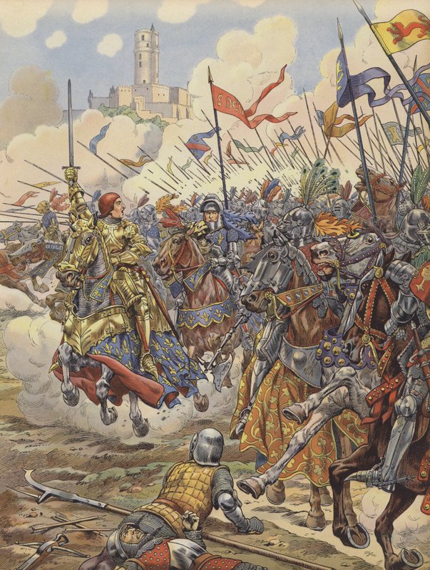 Ludvig XI av Frankrike ledde sin armé in i slaget vid Montlhery av pseudonym for Onfray de Breville Jacques Job