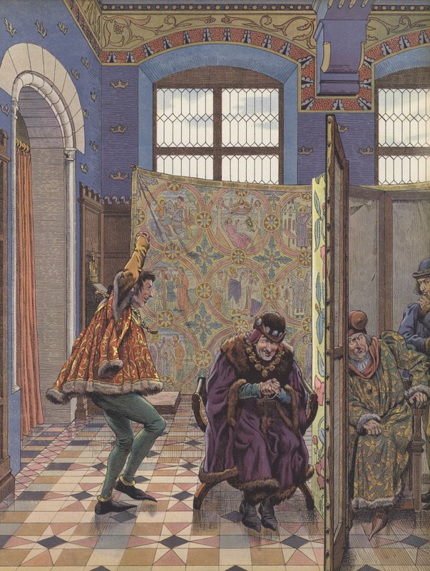 Ludvig XI:s komplott för att skilja burgunderna från deras engelska allierade (färg litho) av pseudonym for Onfray de Breville Jacques Job
