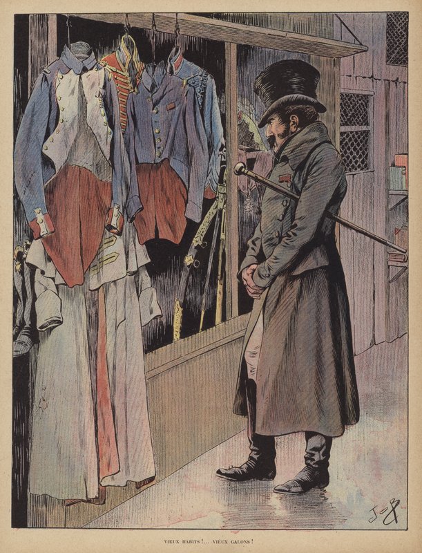 Gamla kläder! Gamla ränder! (färg litho) av pseudonym for Onfray de Breville Jacques Job