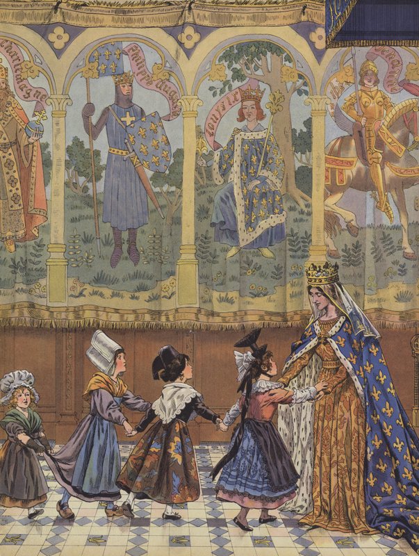 De franska provinserna knutna till kungariket Frankrike under Ludvig XI:s regeringstid (färg litho) av pseudonym for Onfray de Breville Jacques Job