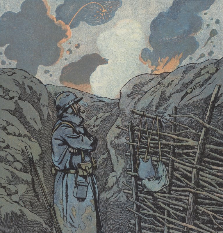 Det stora kriget 1914-1918 (färg litho) av pseudonym for Onfray de Breville Jacques Job