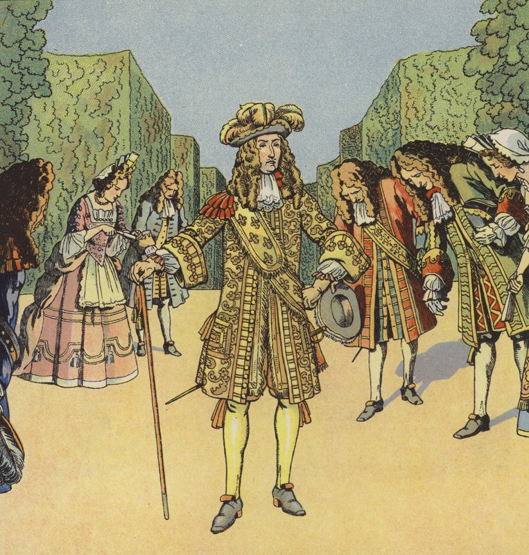 Solkungen, Ludvig XIV av Frankrike (färg litho) av pseudonym for Onfray de Breville Jacques Job