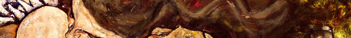 Omfamningen, 1917 (Egon Schiele), Detail: Verschlungene Köpfe