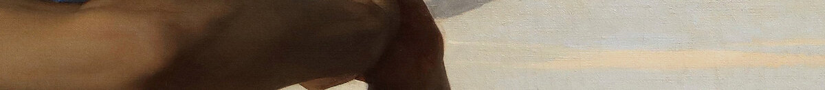 Fallen ängel, 1847. (Alexandre Cabanel), Detail: Verschränkte Hände und Arme
