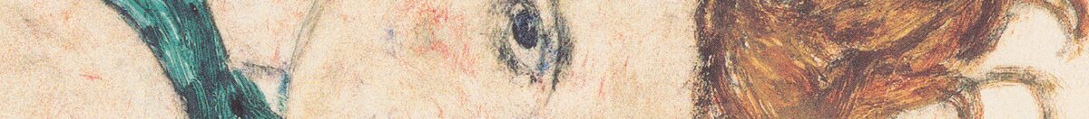 Sittande kvinna med uppdraget knä (Egon Schiele), Detail: Gesicht und rotes Haar