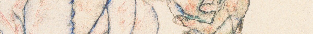 Sittande kvinna med uppdraget knä (Egon Schiele), Detail: Verschränkte Hände
