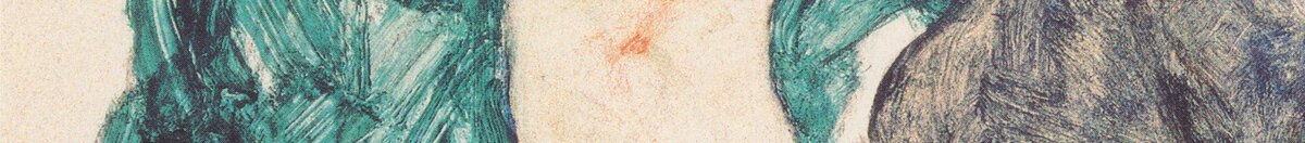 Sittande kvinna med uppdraget knä (Egon Schiele), Detail: Grünes Kleid und Schulter