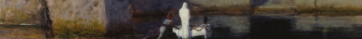 De dödas ö (Arnold Böcklin), Detail: Weiße Gestalt im Boot