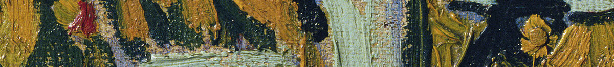Kaféterrass, Place du Forum, Arles, 1888 (Vincent van Gogh), Detail: Kellner und Gäste unter der Markise
