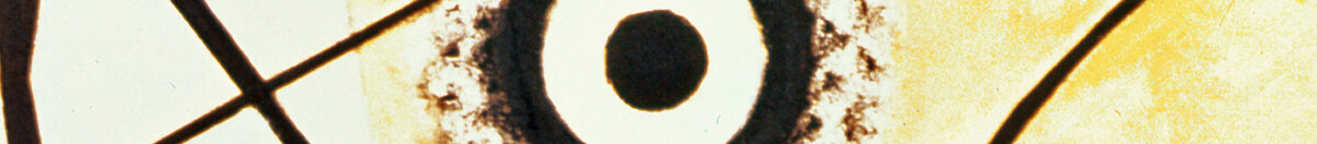 Korsande linjer, 1923 (Wassily Kandinsky), Detail: Schwarz-weißes Auge auf Gelb