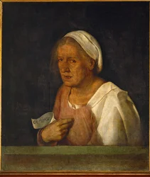 Den gamla kvinnan (målning på duk)