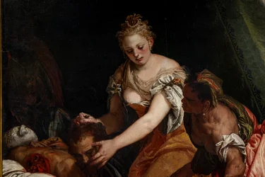 Judith med huvudet av Holofernes, detalj
